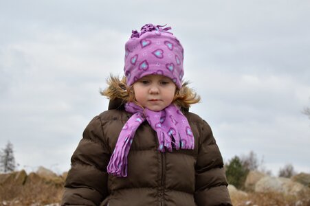 Child winter walk photo