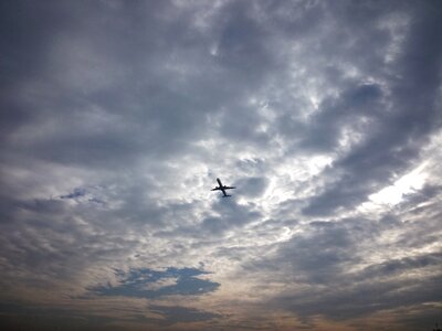 Take off cloudy sky