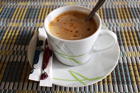 Coffee cup coffee foam spoon photo