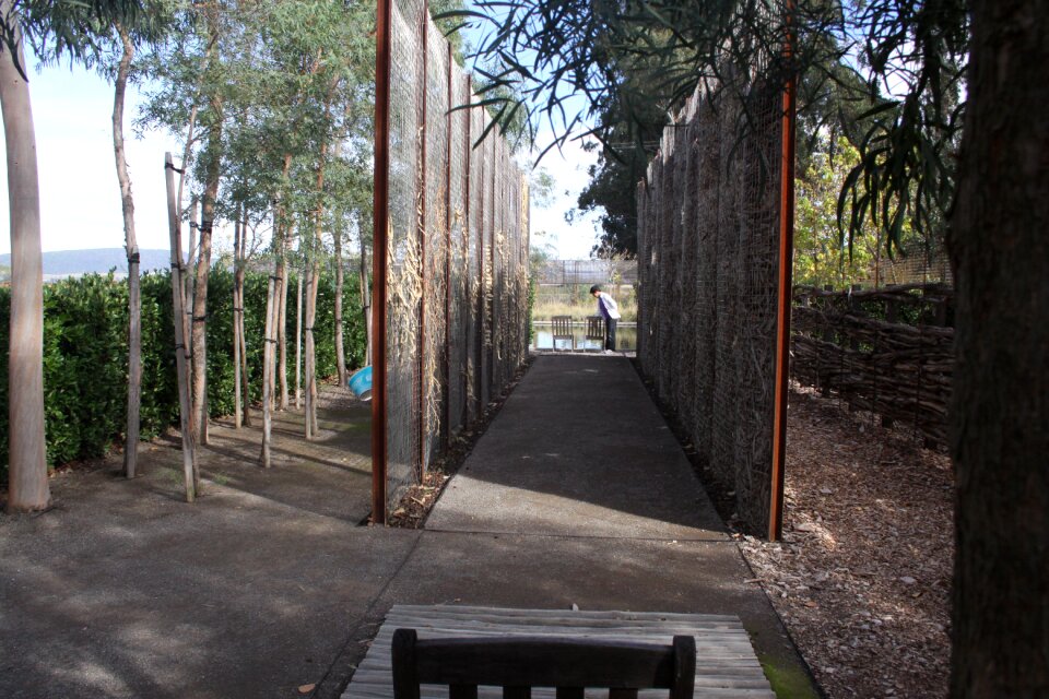 Long shot bench outdoor