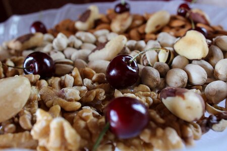 Chestnuts nuts cherries photo