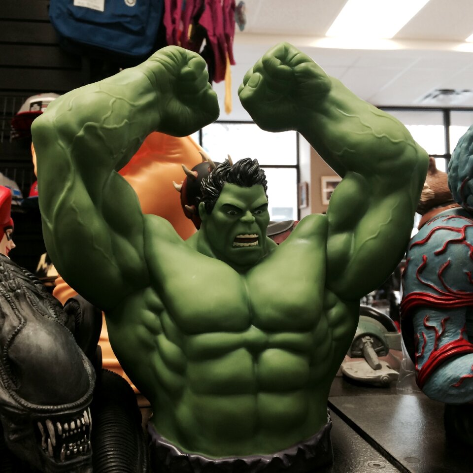 Green muscular cartoon
