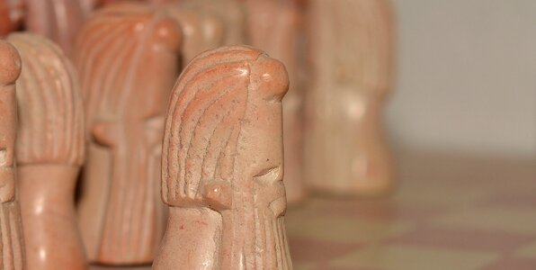 Chess pieces stone close up photo