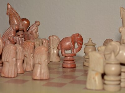 Chess pieces stone strategy