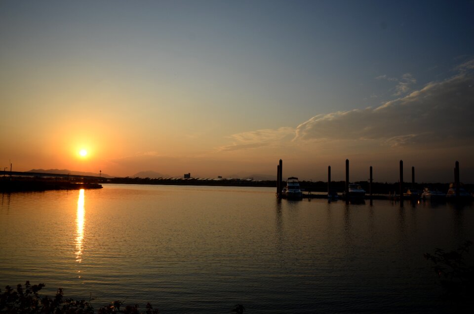 Lake by the river sky