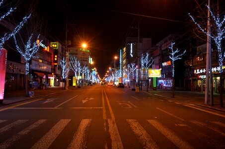 Night of korea road night view photo