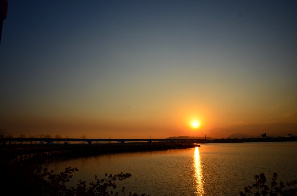 Lake by the river sky