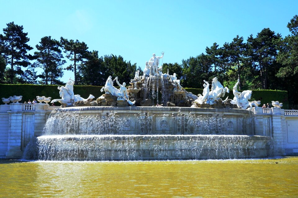 Blue sky fountain vienna