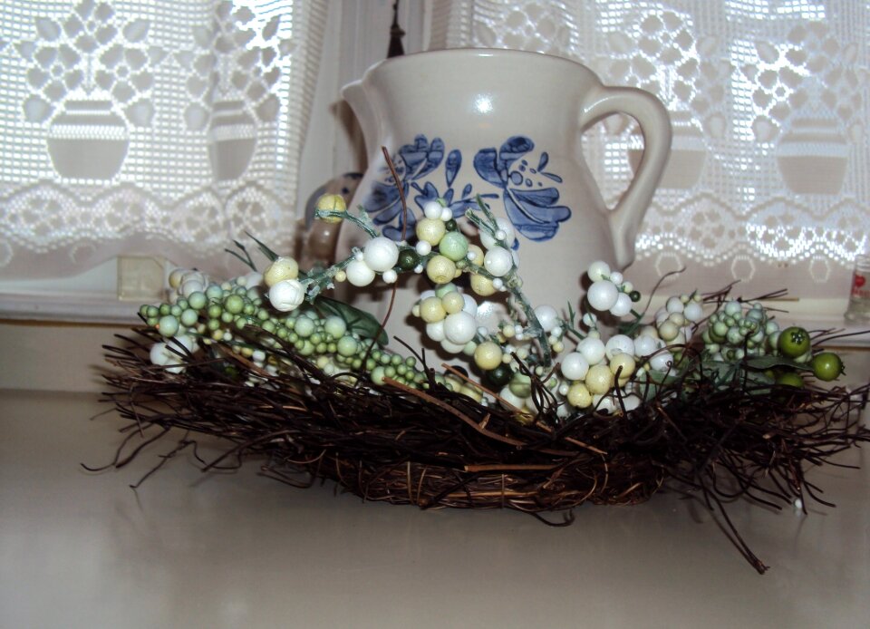 Blue and white decorative