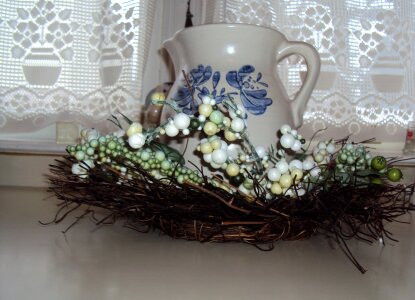 Blue and white decorative