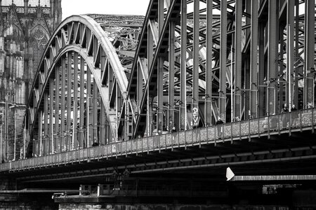 Cologne steel railway bridge photo