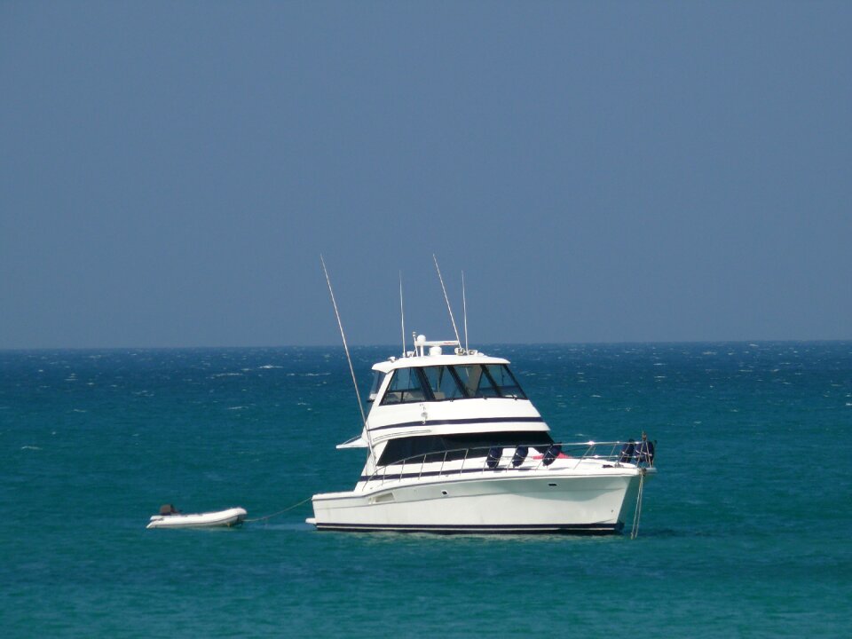 Blue sky ship the scenery
