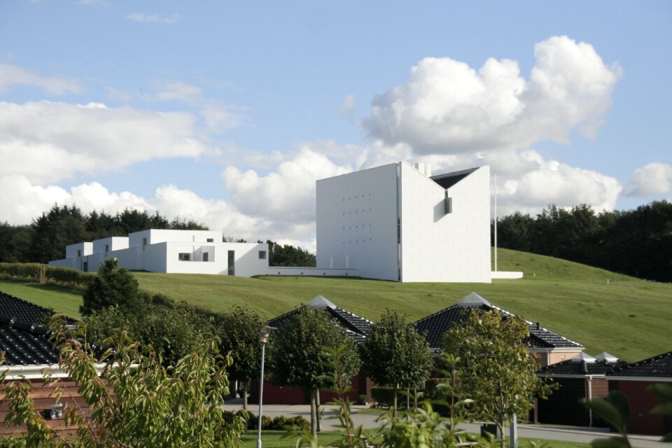 Enghøj church blue sky