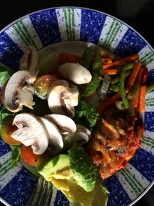Meal food plate mushrooms