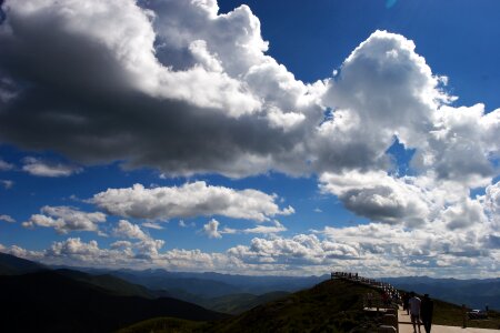 Western sichuan blue sky white cloud