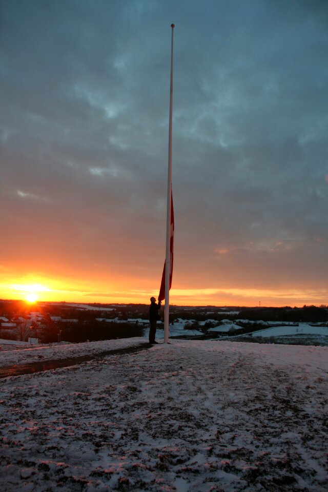 Snow flag sky
