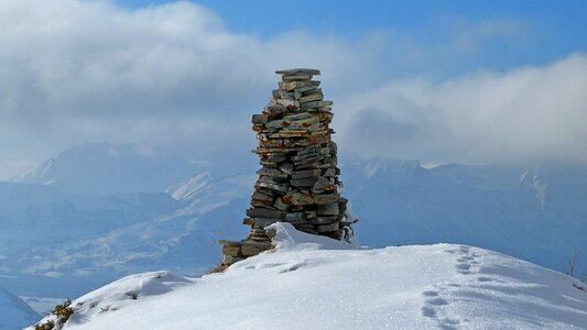 Mountains cairn beacon