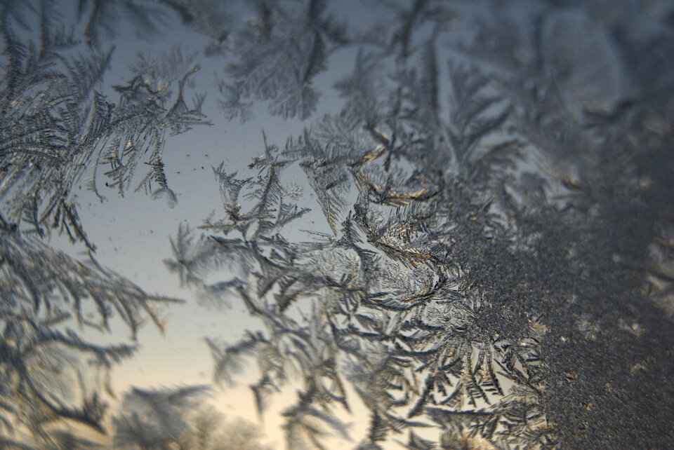 Frozen frosty window photo
