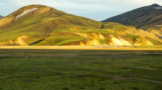 Shadow volcano sunset photo