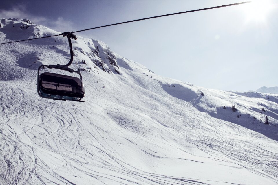 Cable car gondola skiing