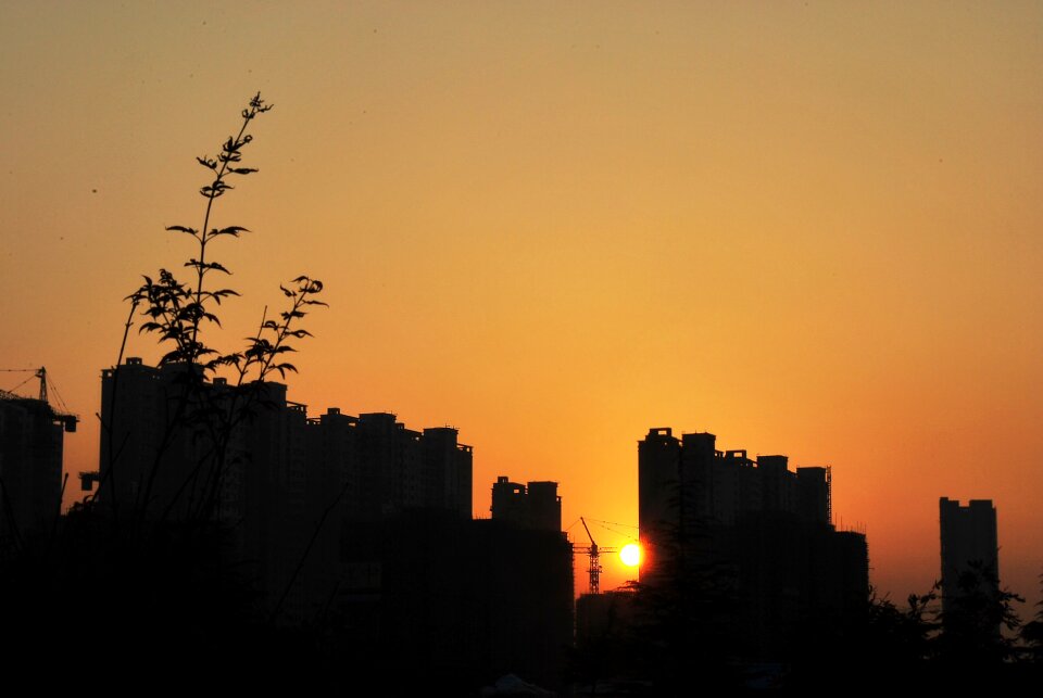 Xi'an university of technology sunset silhouette