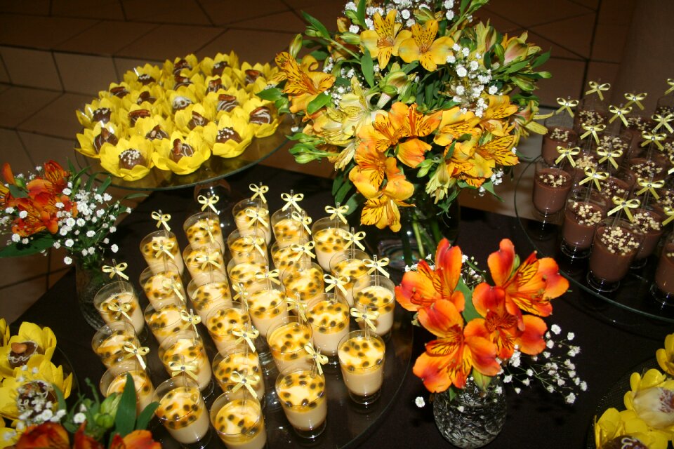 Sweet table yellow dessert