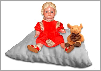 Pillow red dress old