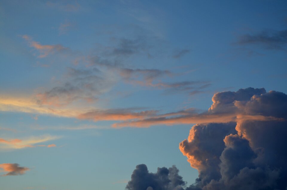 Sunset summer day cumulus clouds