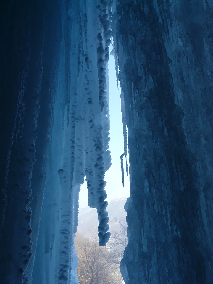 Cave cold stalactites