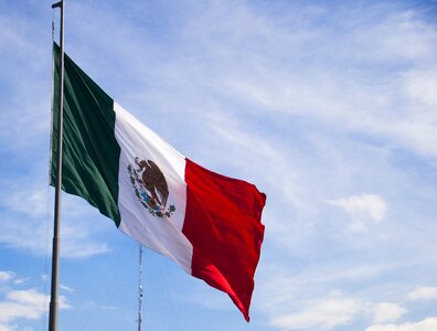 Coat of arms flagpole clouds