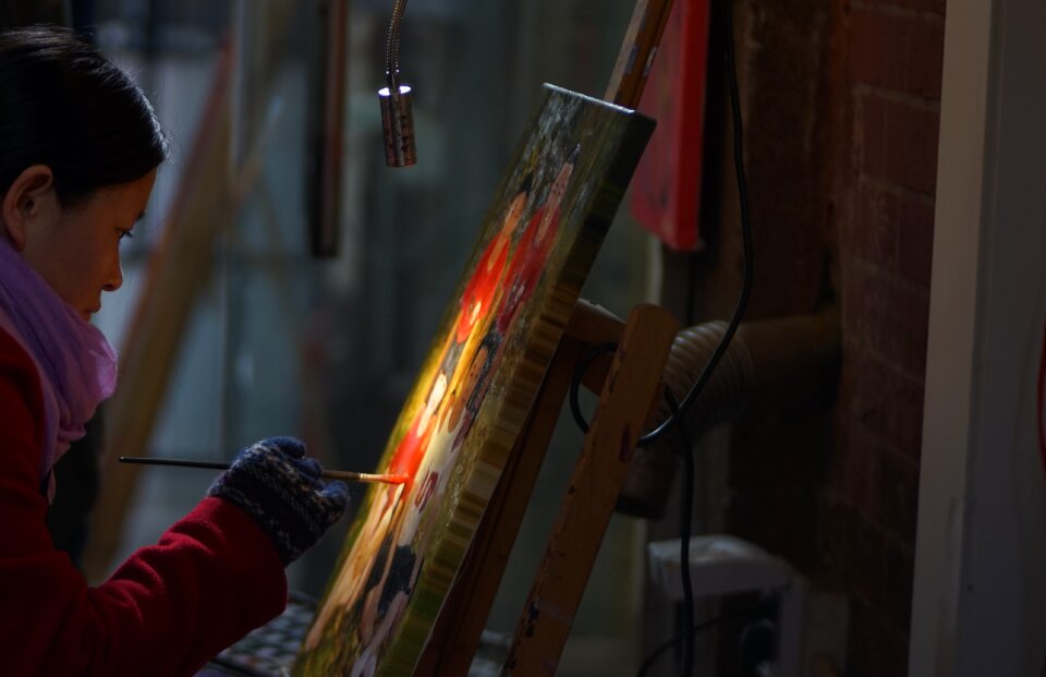 Character painting street view