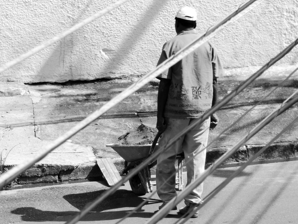 Man work black and white