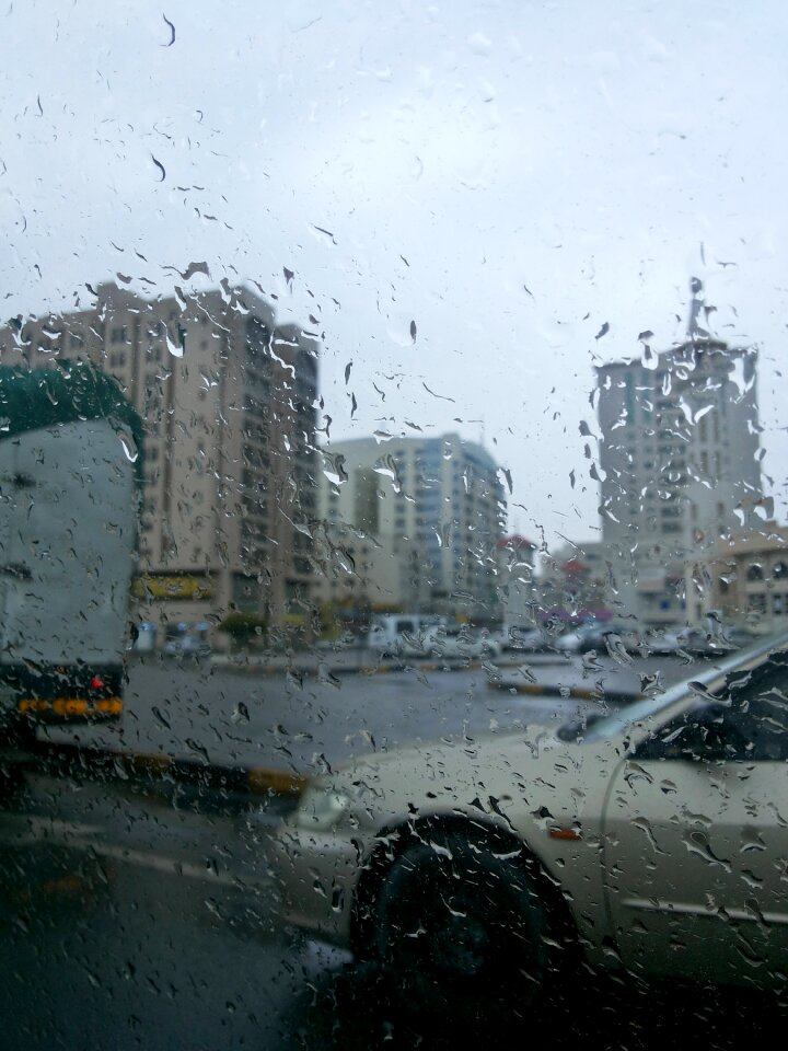 City wet outdoors