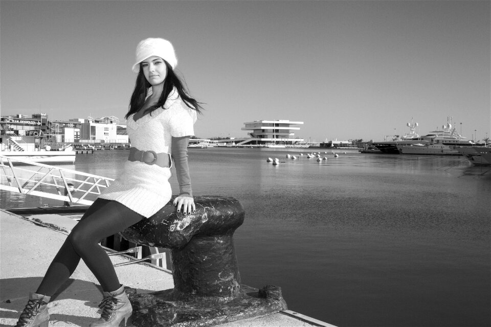 Port water black and white
