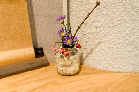 Flower arrangement hanging scroll japan