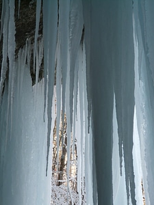 Cave cold stalactites photo