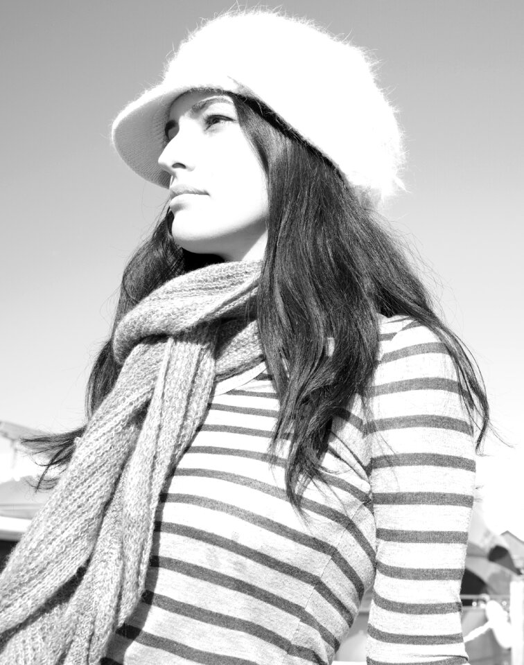 Portrait black and white young