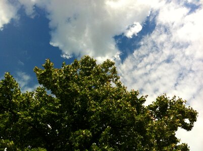 Blue clouds form white