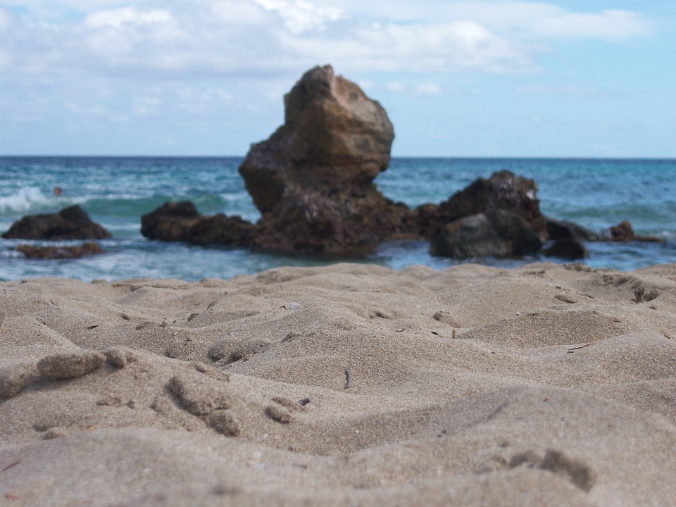 Beach rock sea
