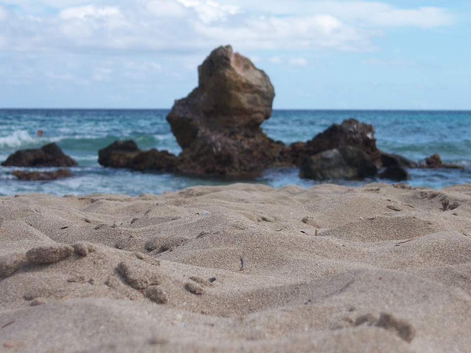 Beach rock sea photo