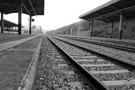 Train station rail road train