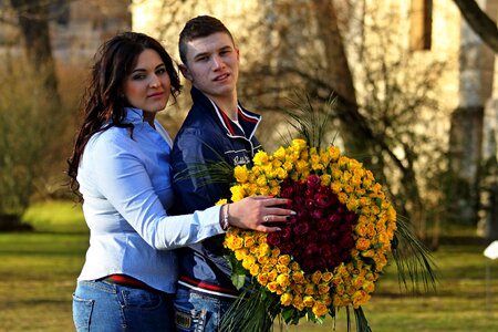Bouquet in love girl