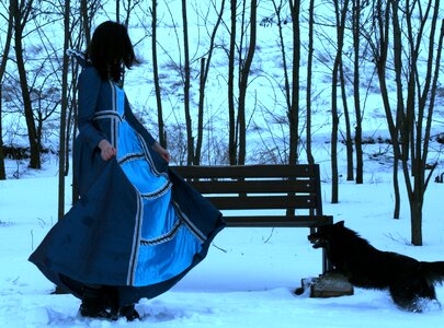 Snow blue dress