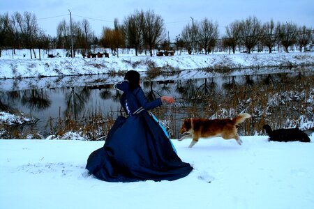 Snow blue dress