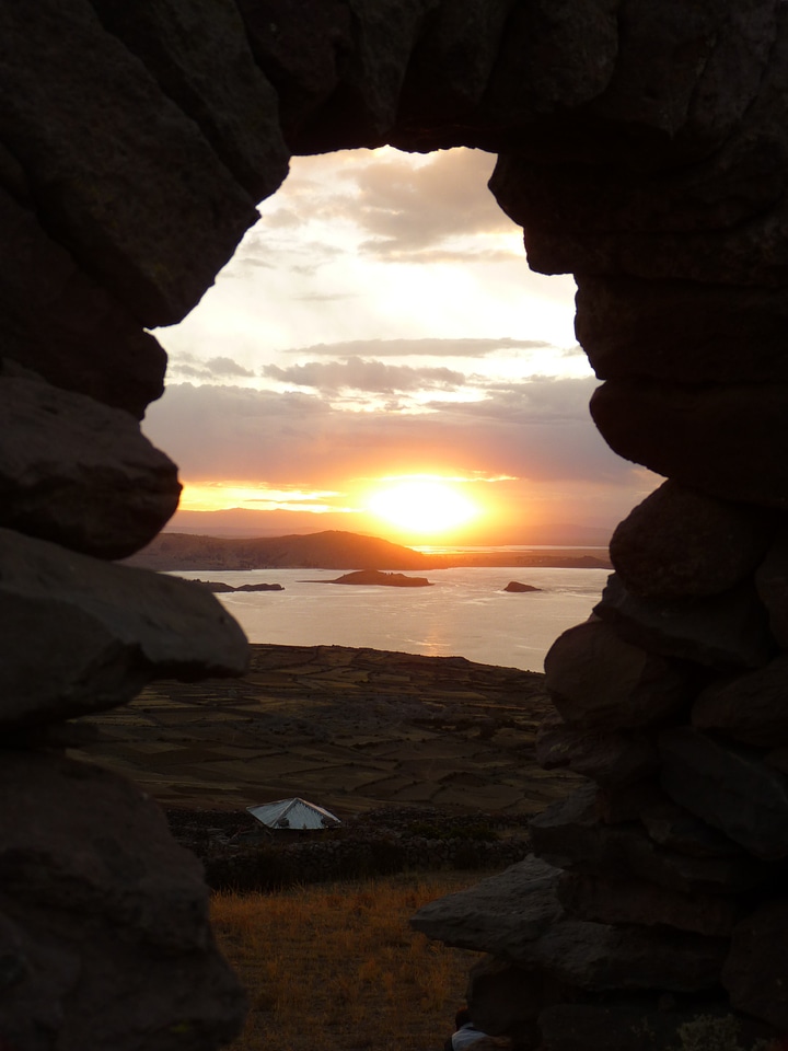 Waters mountains sunset