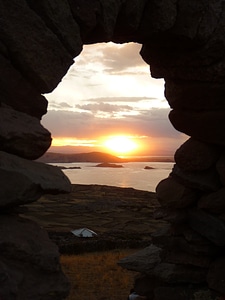 Waters mountains sunset