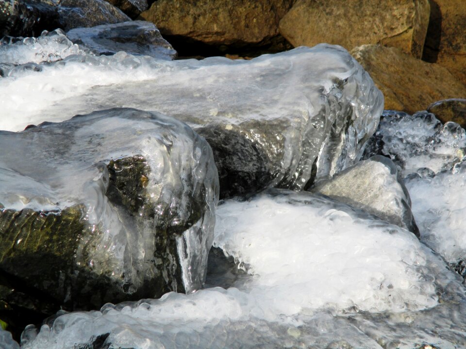 Bank shore stones lake