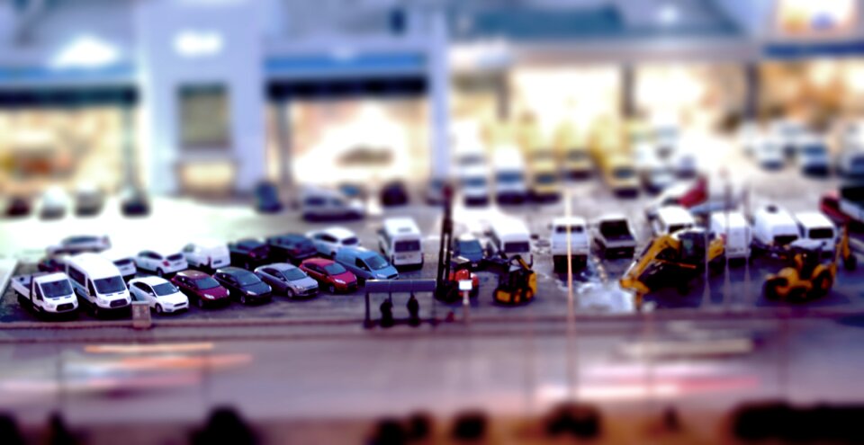 Tilt shift toy high photo