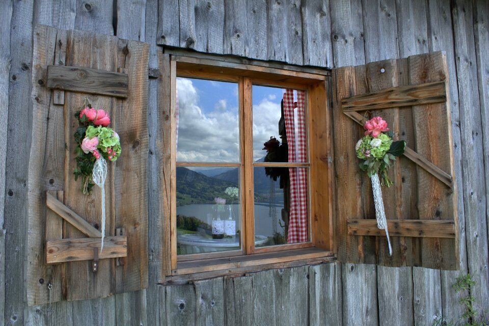 By looking wooden windows outlook