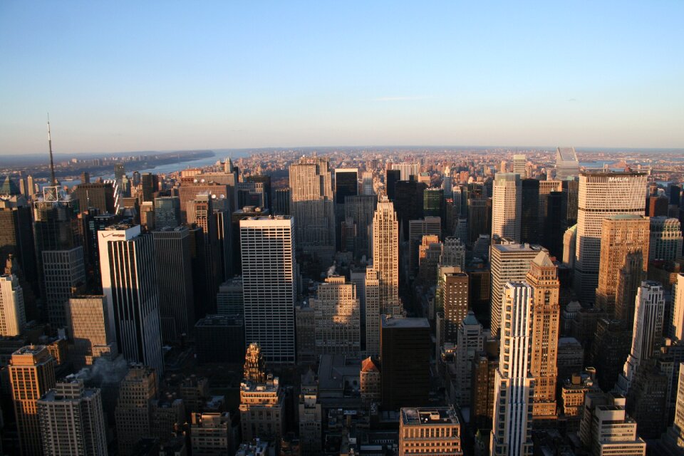 Manhattan city sunset